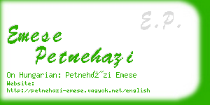 emese petnehazi business card